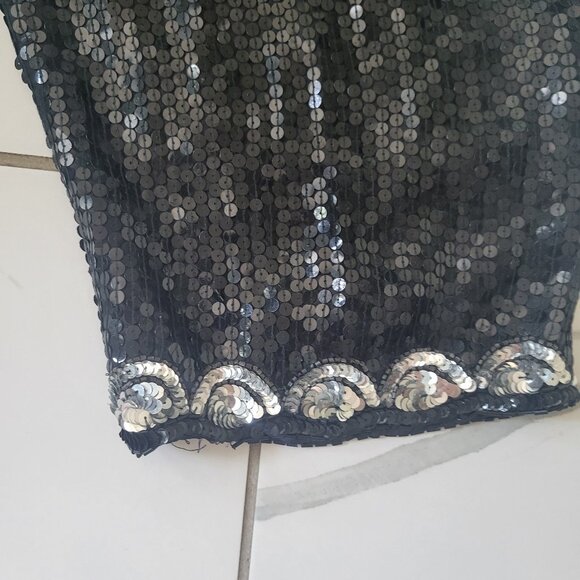 Goregous Vintage Cotton Zone Black Sequins pants with silver Accents size 18 - Picture 9 of 11